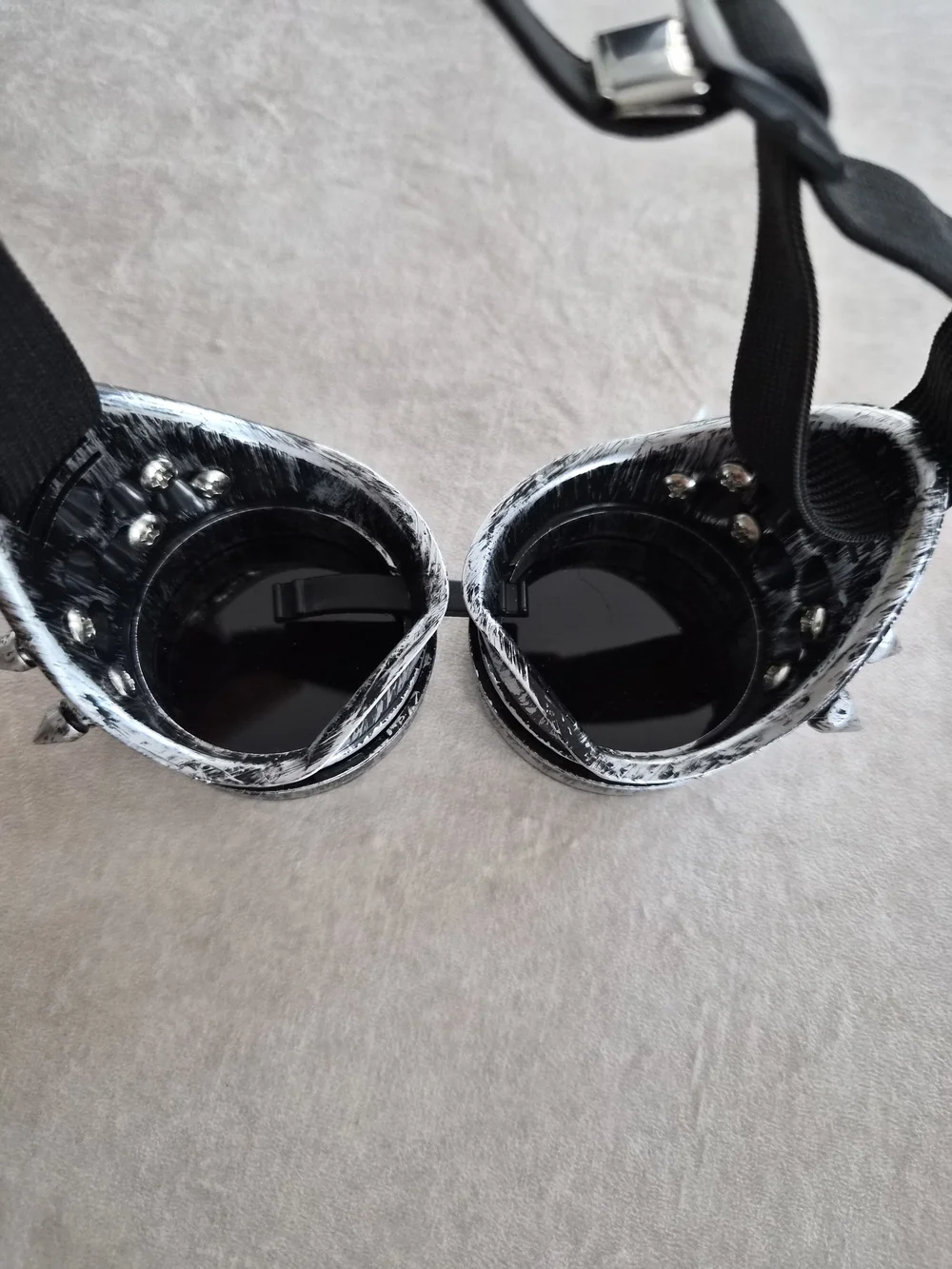 Silver Spiked Steampunk Cyberpunk Rave Goggles